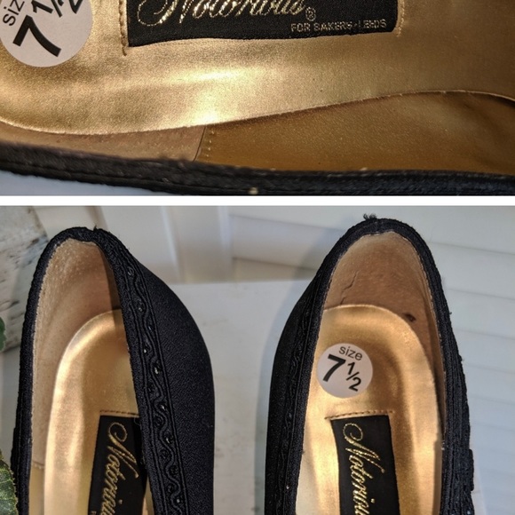 Notorious Black Embroidered Heels. - Picture 3 of 6